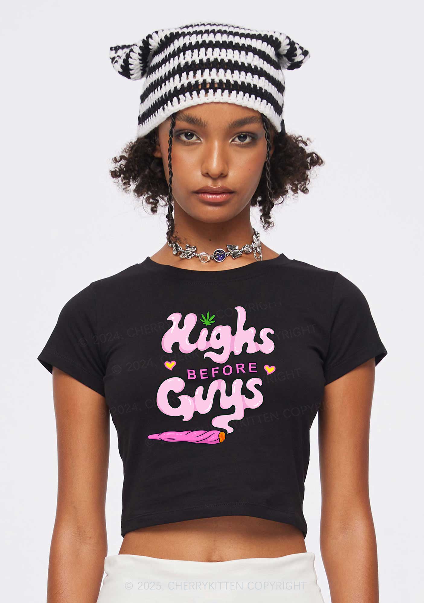 Highs Before Guys Y2K Baby Tee Cherrykitten