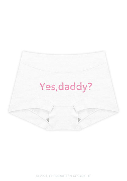 Glitter Yes Daddy Y2K Mid Rise Waist Boyshort Cherrykitten