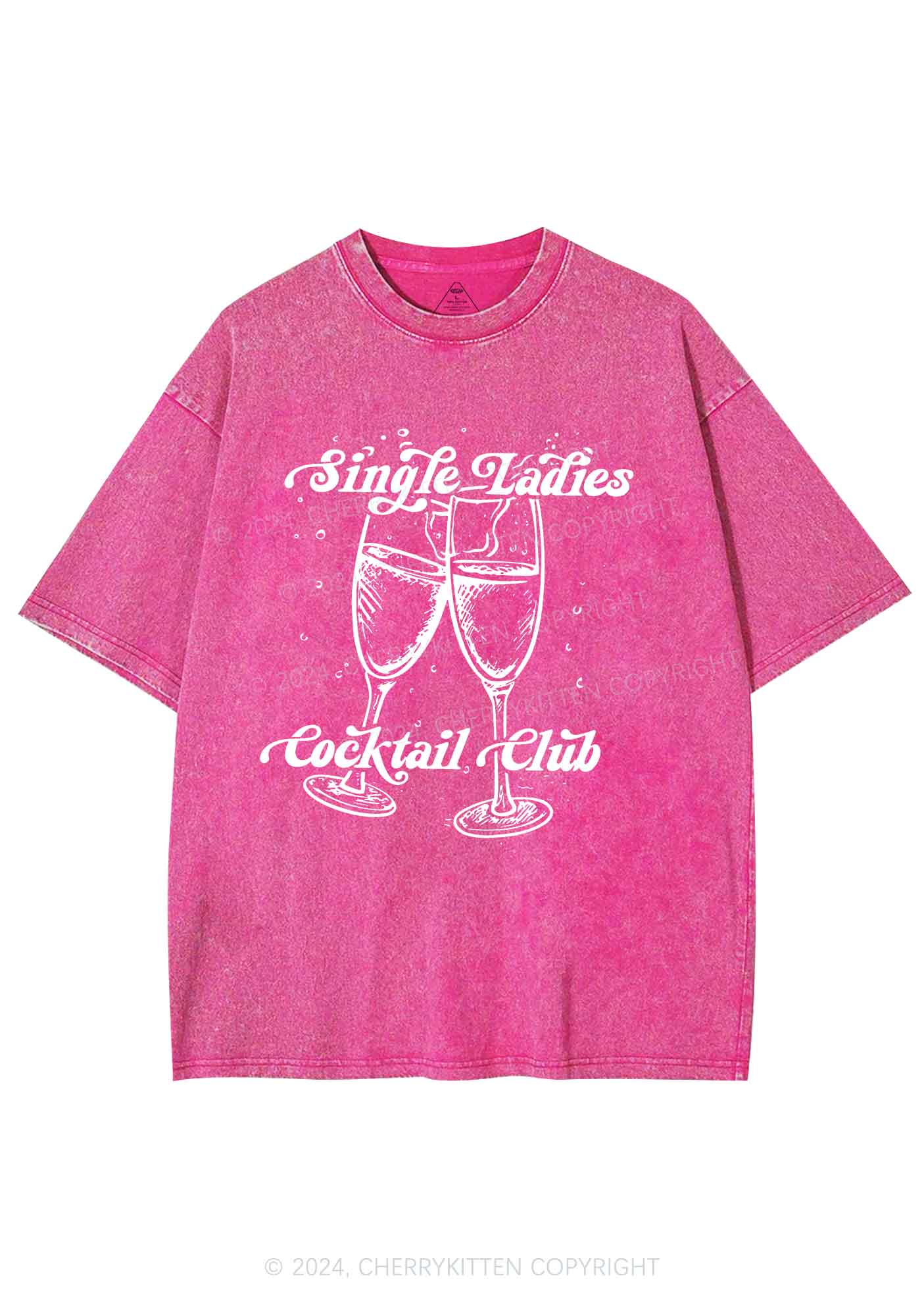 Single Ladies Y2K Valentine's Day Washed Tee Cherrykitten