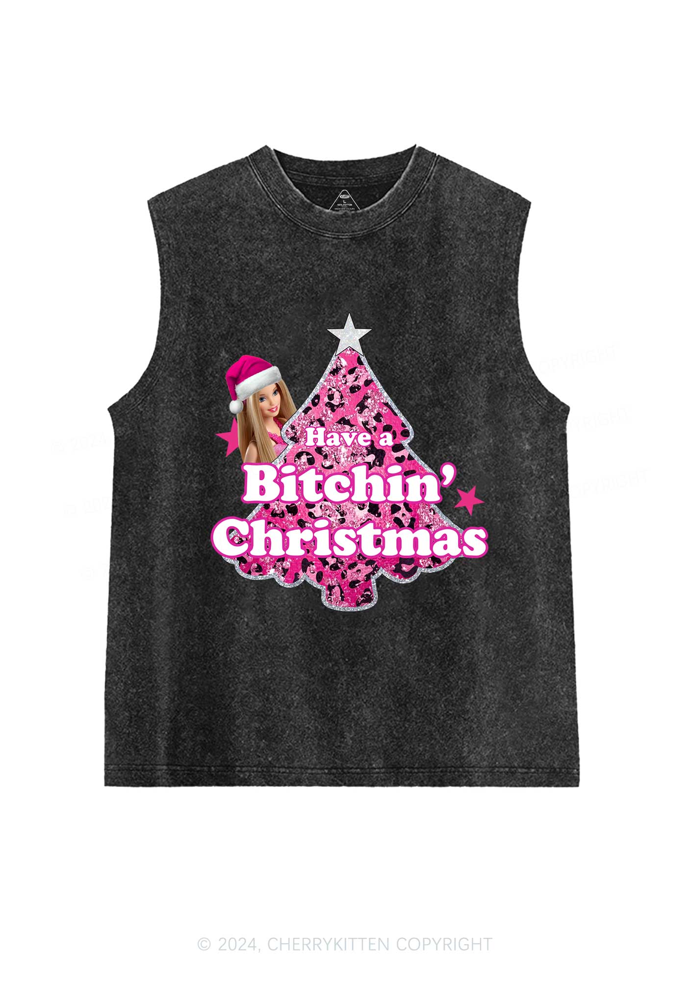 Christmas Bxxchin Y2K Washed Tank Cherrykitten