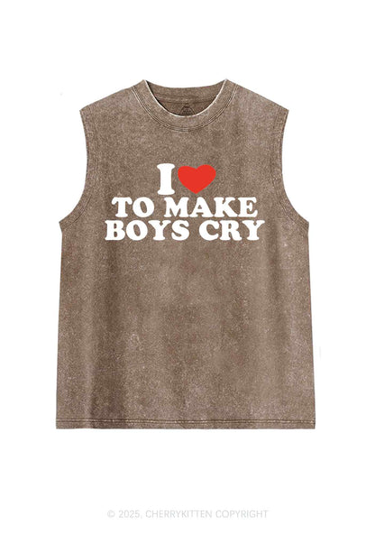 Love To Make Boys Cry Y2K Washed Tank Cherrykitten