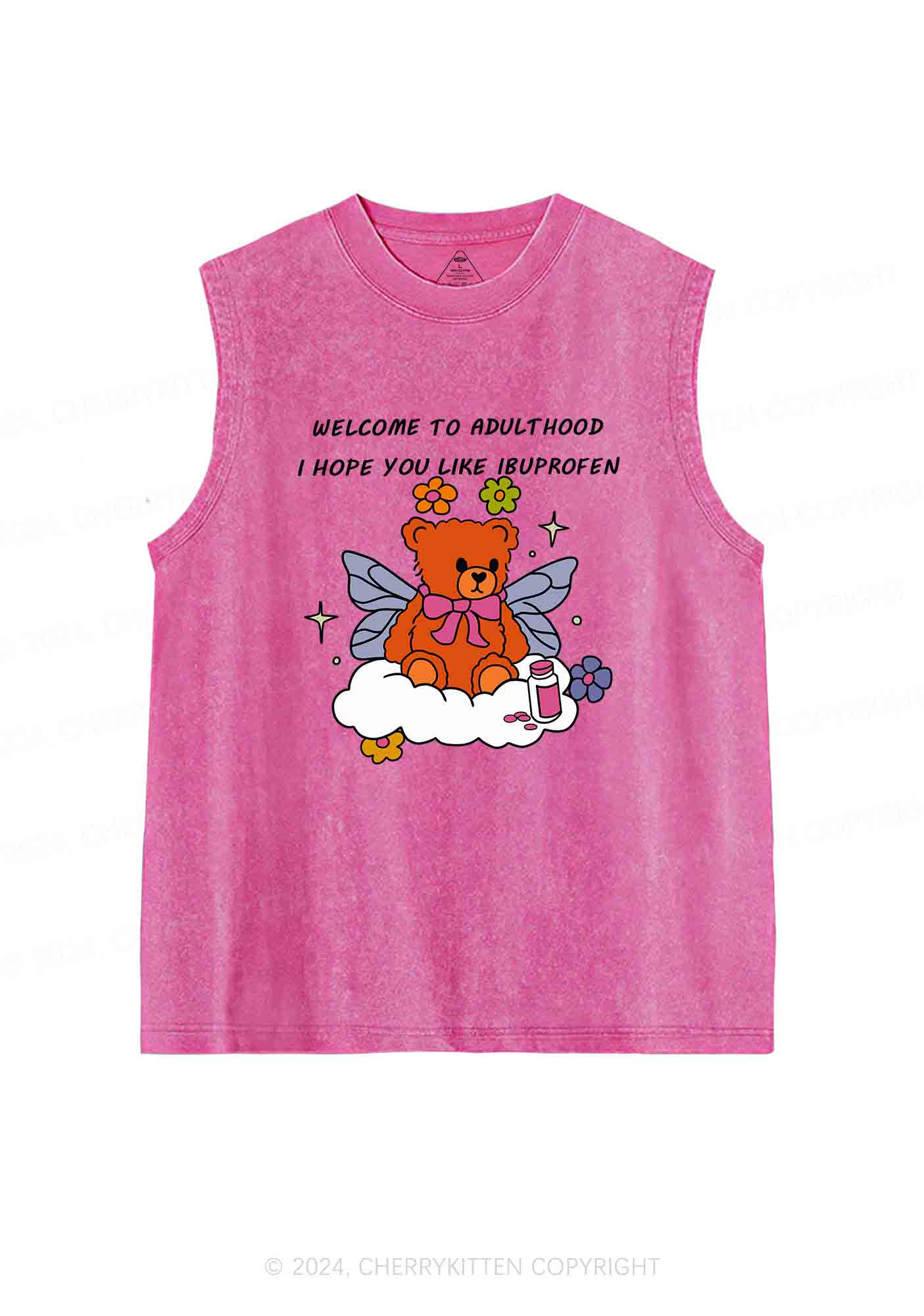 Welcome To Adulthood Y2K Washed Tank Cherrykitten