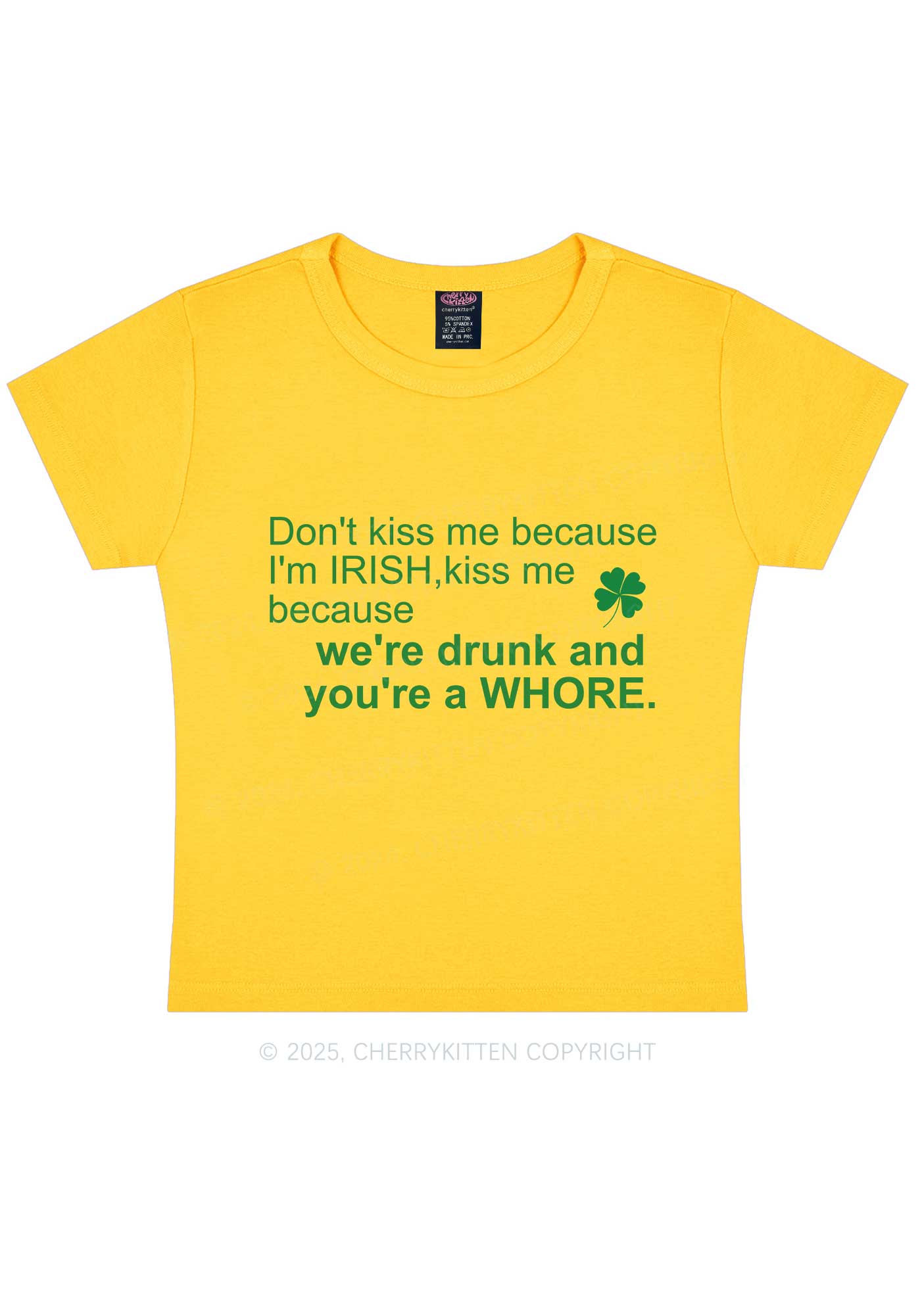 Drunk And Hore St Patricks Y2K Baby Tee Cherrykitten