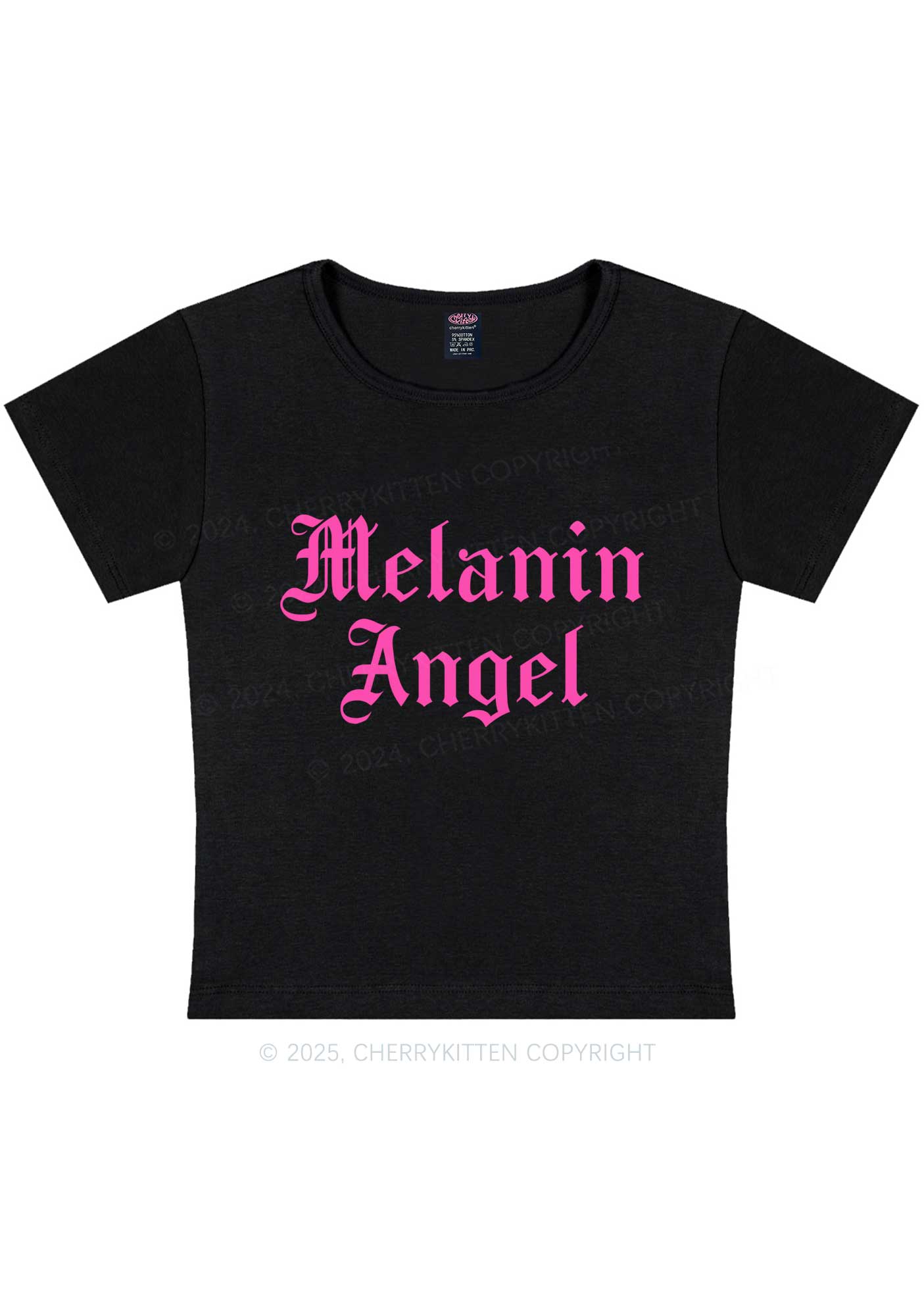 Melanin Angel Y2K Baby Tee Cherrykitten