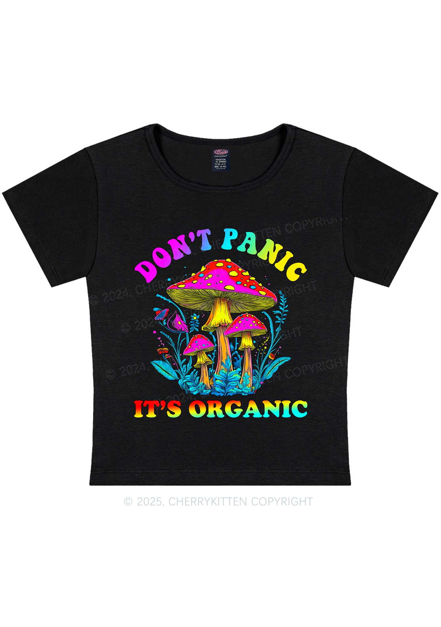 Dont Panic Its Organic Y2K Baby Tee Cherrykitten