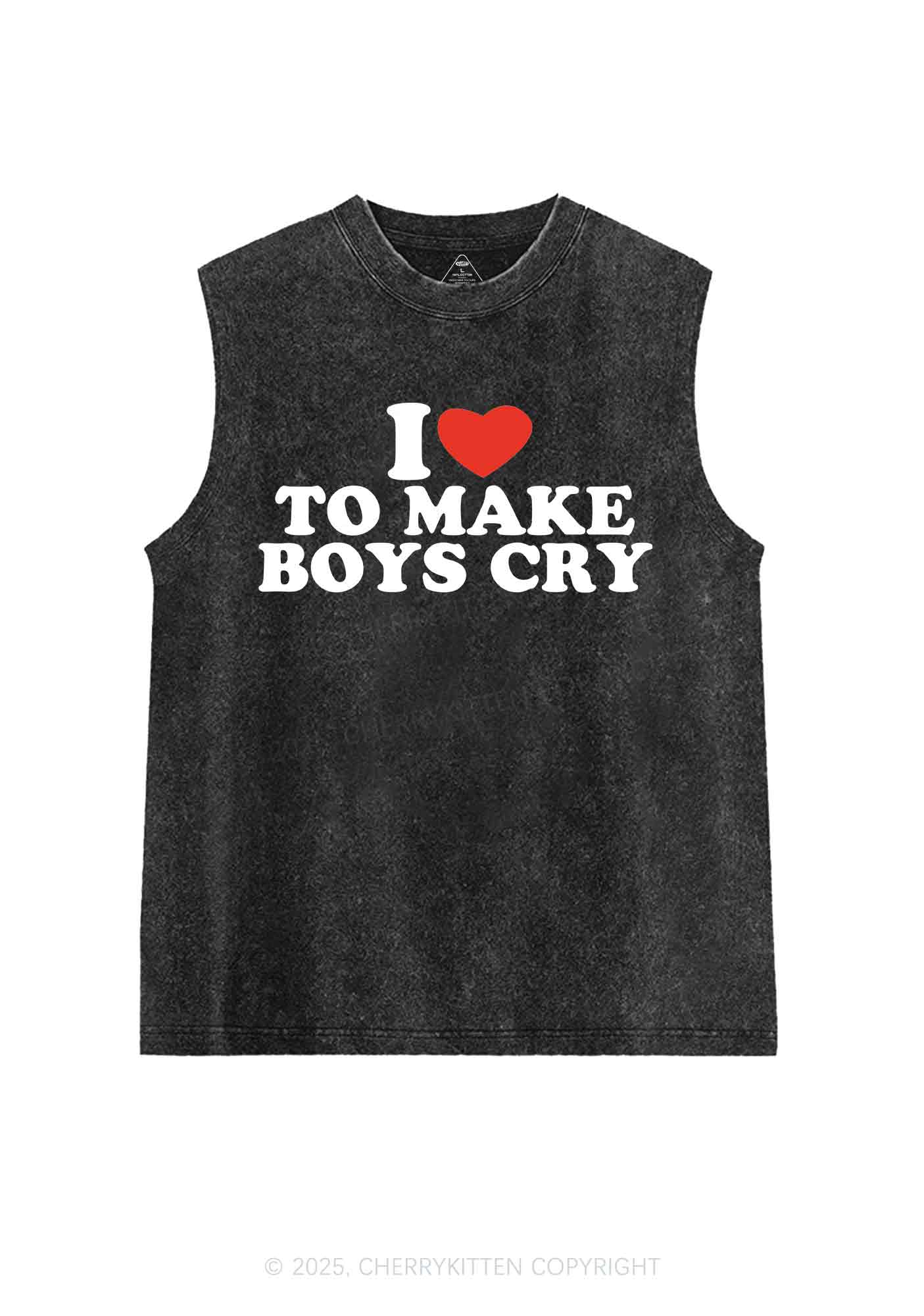 Love To Make Boys Cry Y2K Washed Tank Cherrykitten