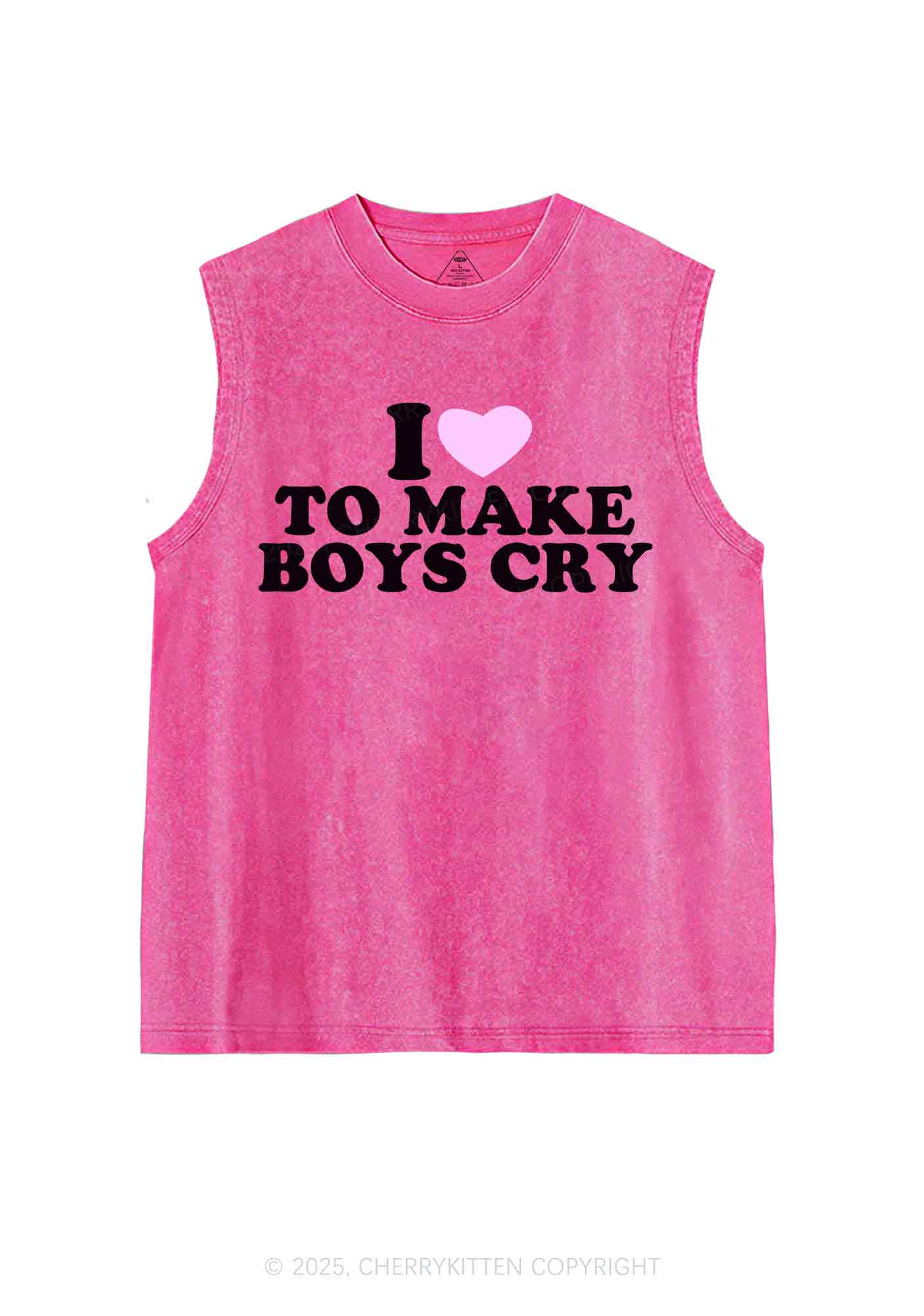 Love To Make Boys Cry Y2K Washed Tank Cherrykitten