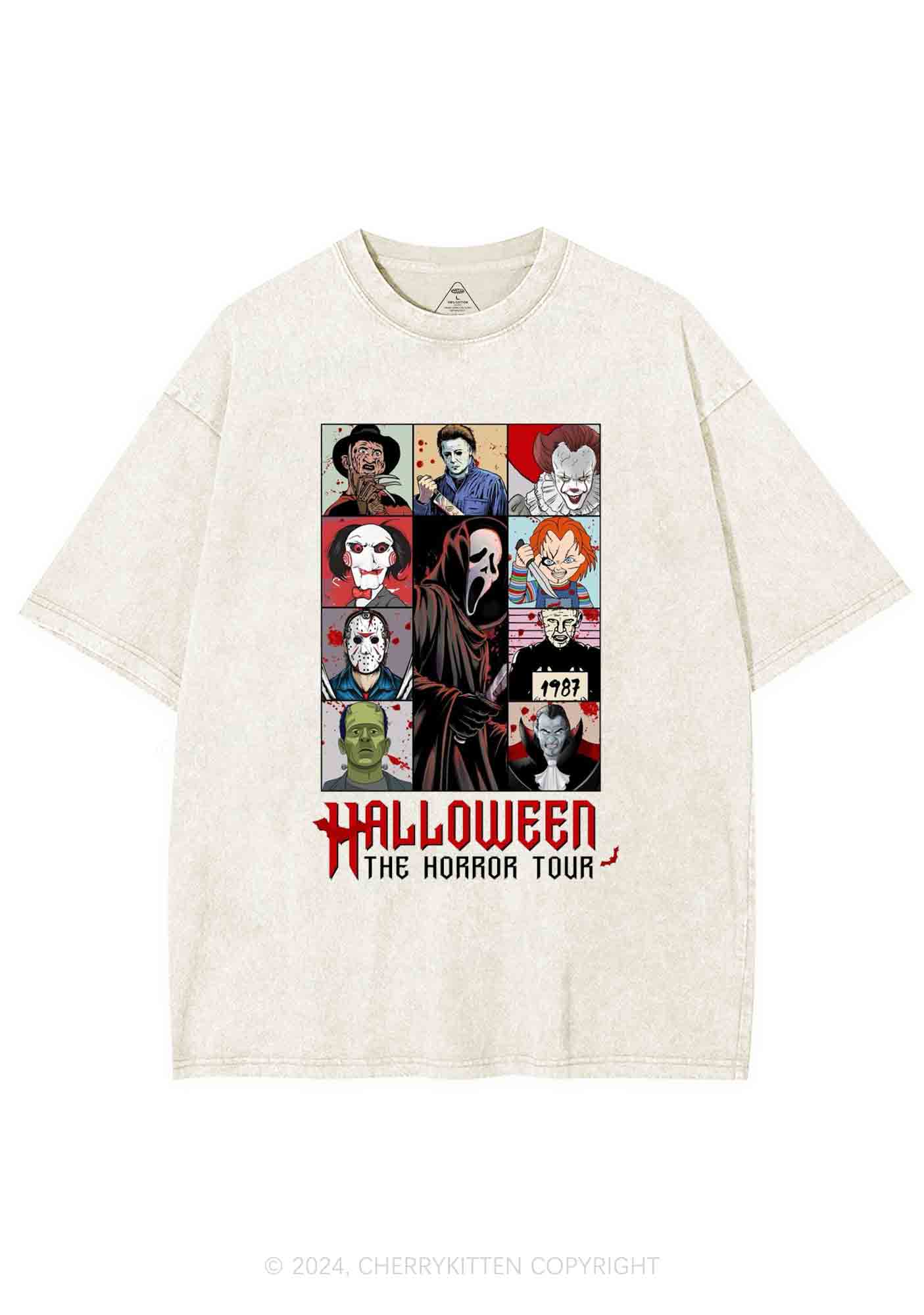 Halloween Horror Tour Y2K Washed Tee Cherrykitten