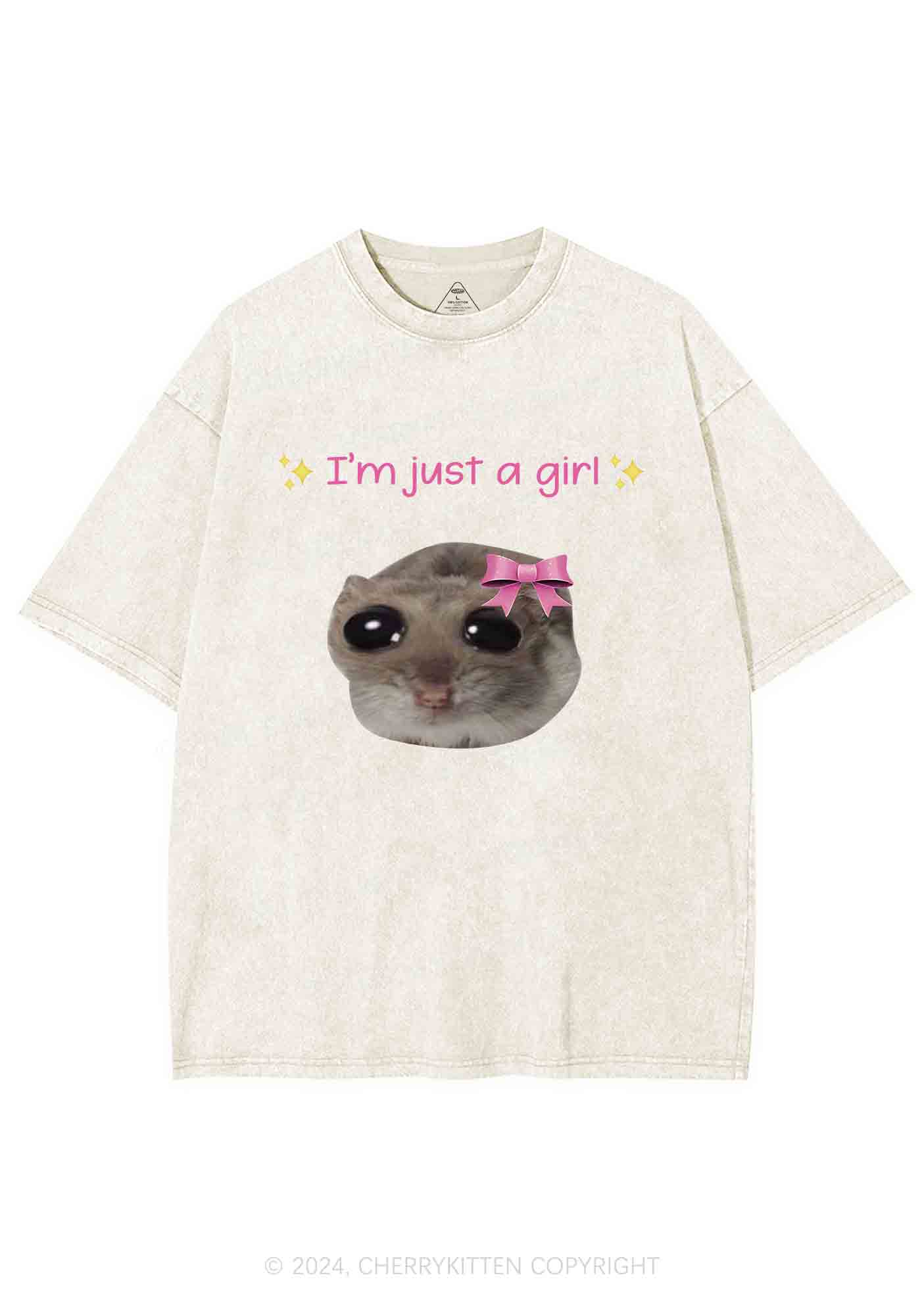 I'm A Girl Y2K Washed Tee Cherrykitten