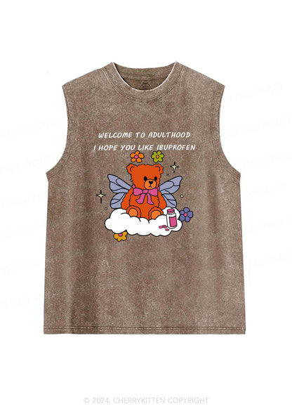 Welcome To Adulthood Y2K Washed Tank Cherrykitten