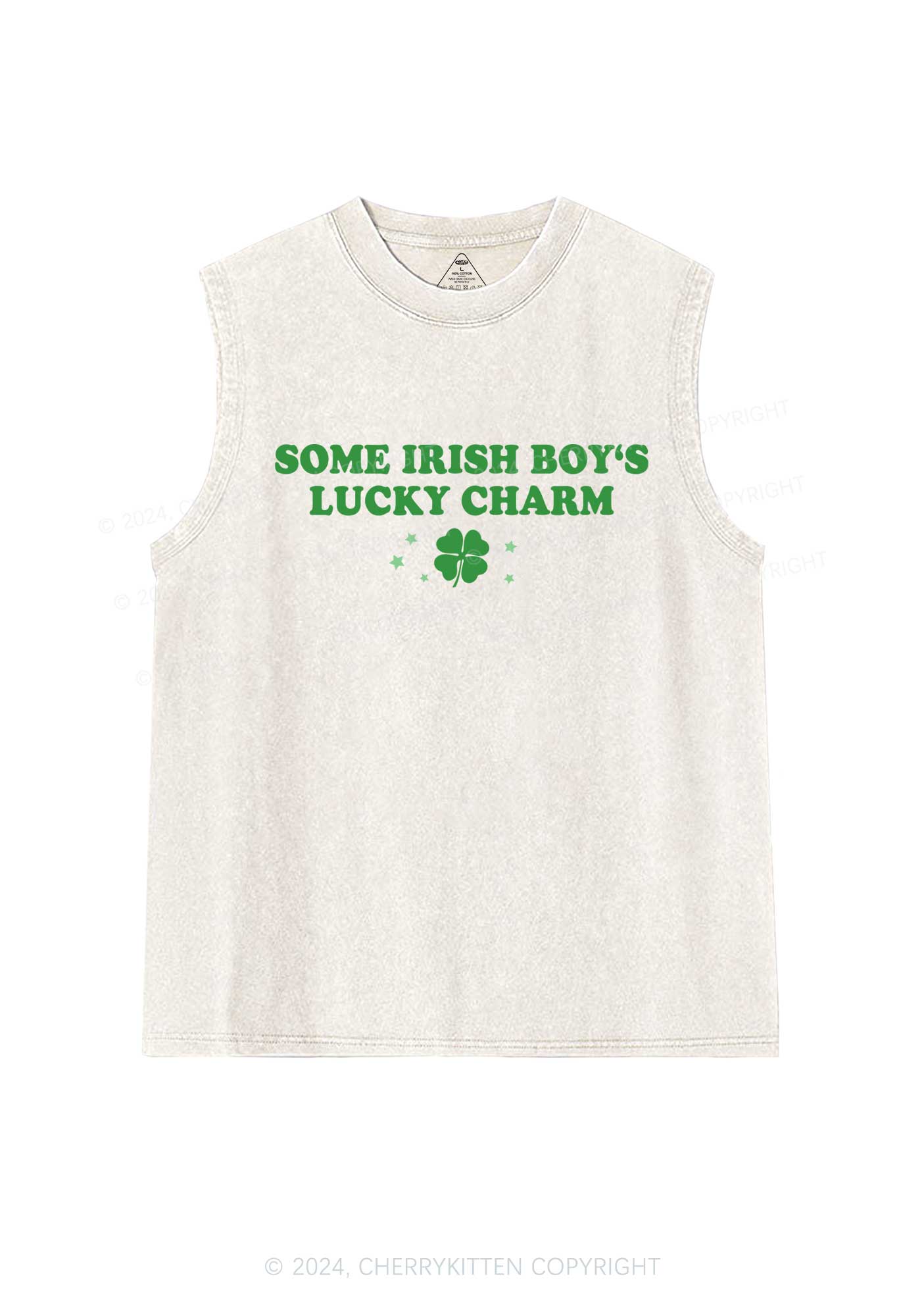 Irish Boys Lucky Charm St Patricks Y2K Washed Tank Cherrykitten