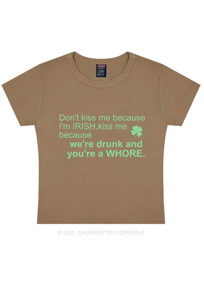 Drunk And Hore St Patricks Y2K Baby Tee Cherrykitten