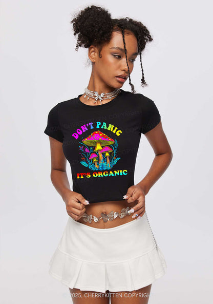 Dont Panic Its Organic Y2K Baby Tee Cherrykitten