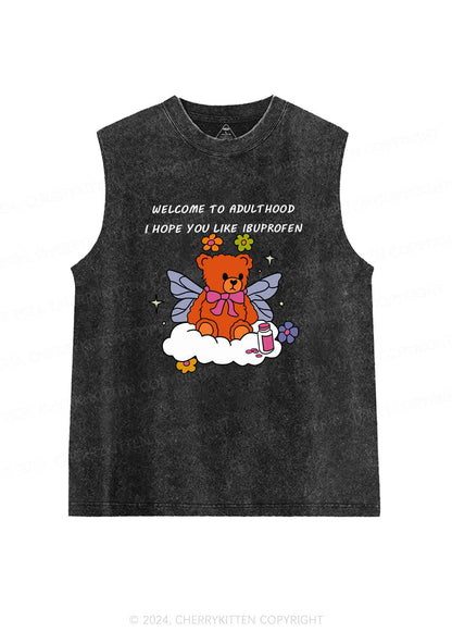 Welcome To Adulthood Y2K Washed Tank Cherrykitten