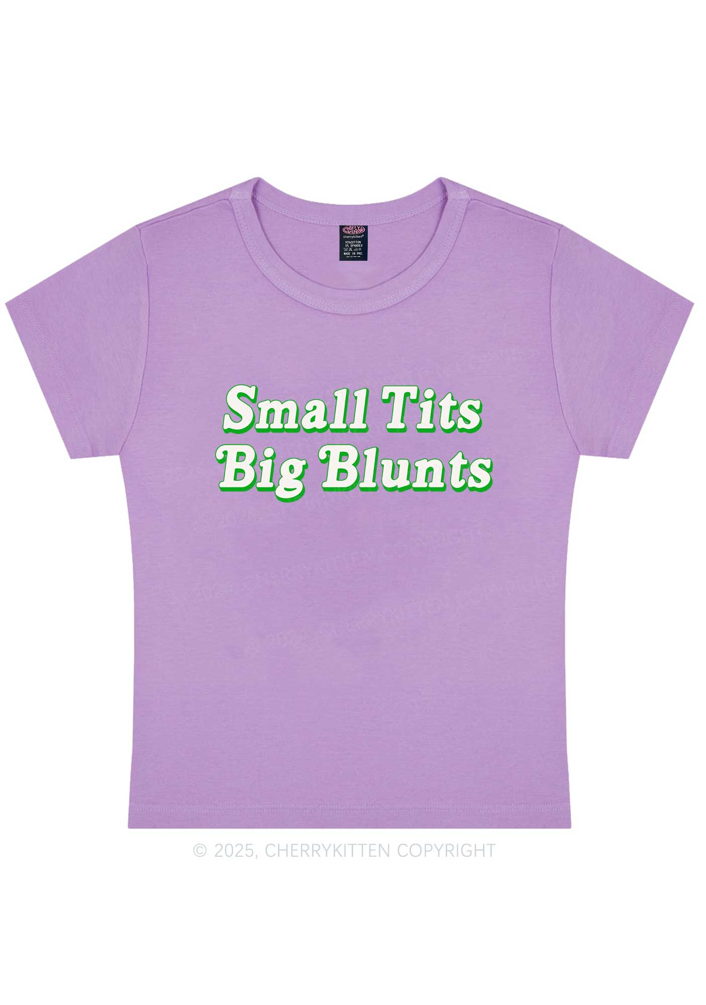 Small Txts Big Blunts Y2K Baby Tee Cherrykitten