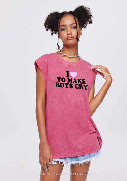 Love To Make Boys Cry Y2K Washed Tank Cherrykitten