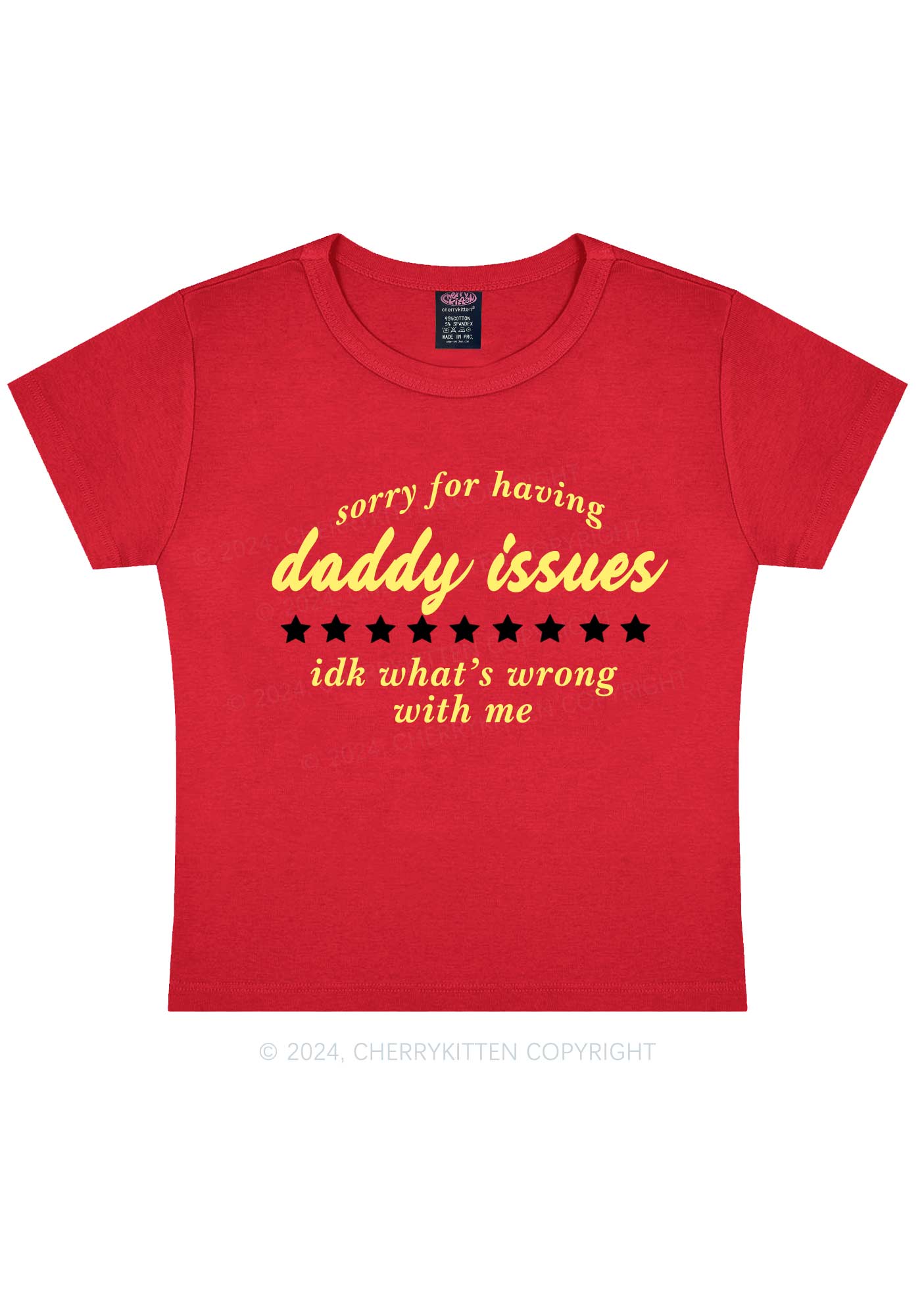 Sorry For Having Daddy Issues Y2K Baby Tee Cherrykitten