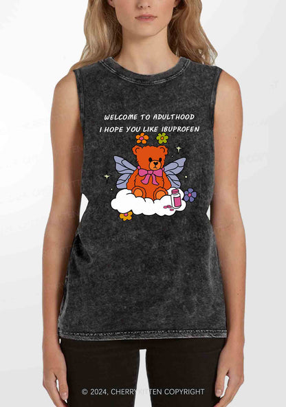 Welcome To Adulthood Y2K Washed Tank Cherrykitten