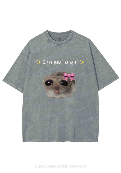 I'm A Girl Y2K Washed Tee Cherrykitten