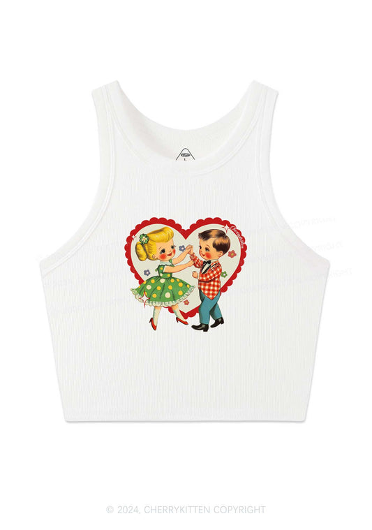 Dancing Kids Y2K Valentine's Day Crop Tank Top Cherrykitten