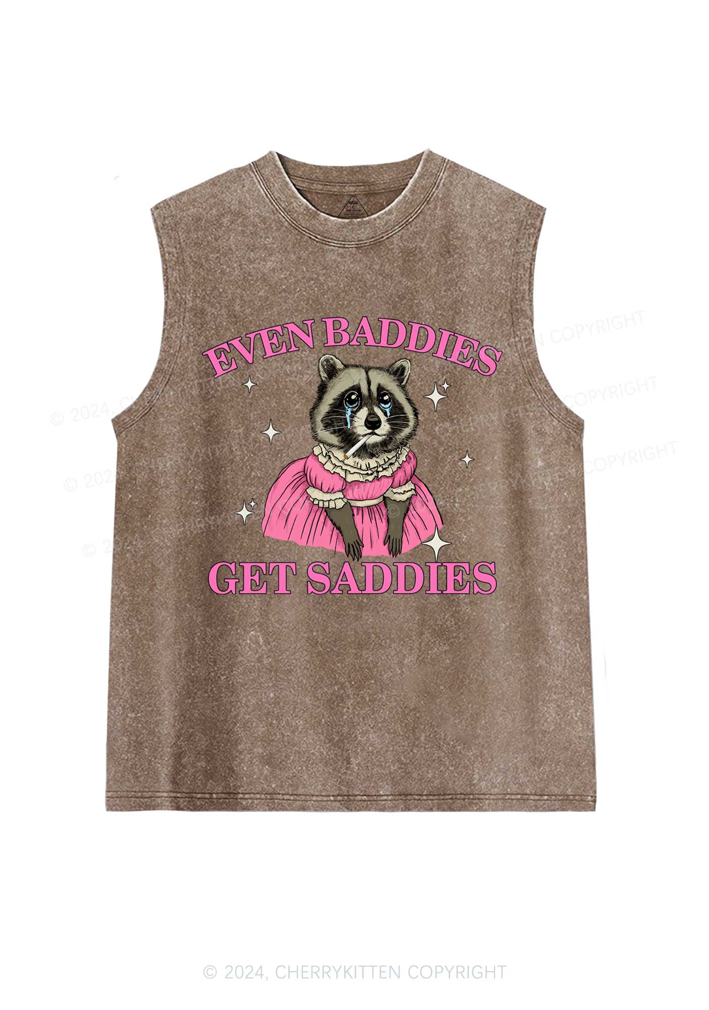 Raccoon Get Saddies Y2K Washed Tank Cherrykitten