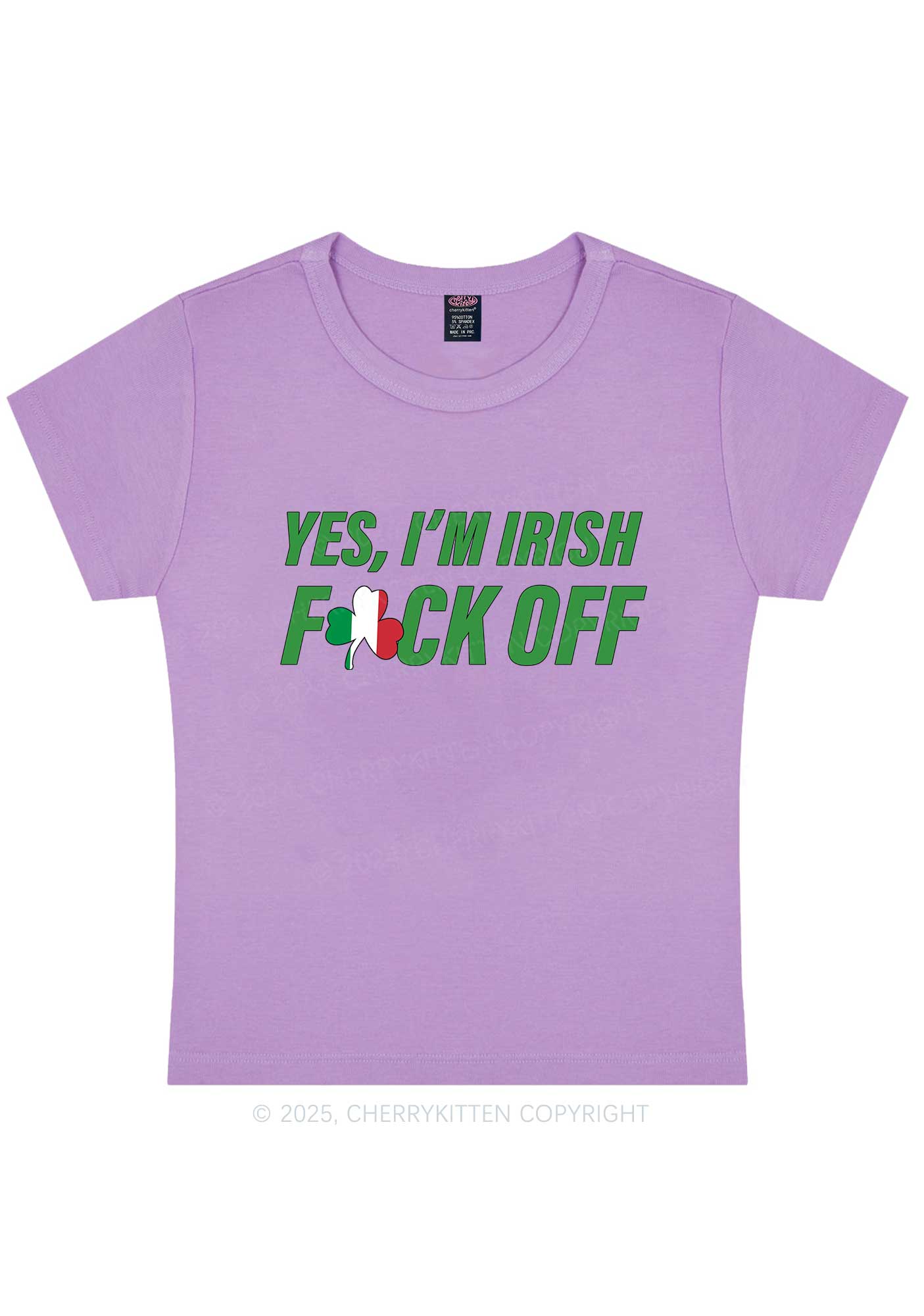 Yes Im Irish St Patricks Y2K Baby Tee Cherrykitten