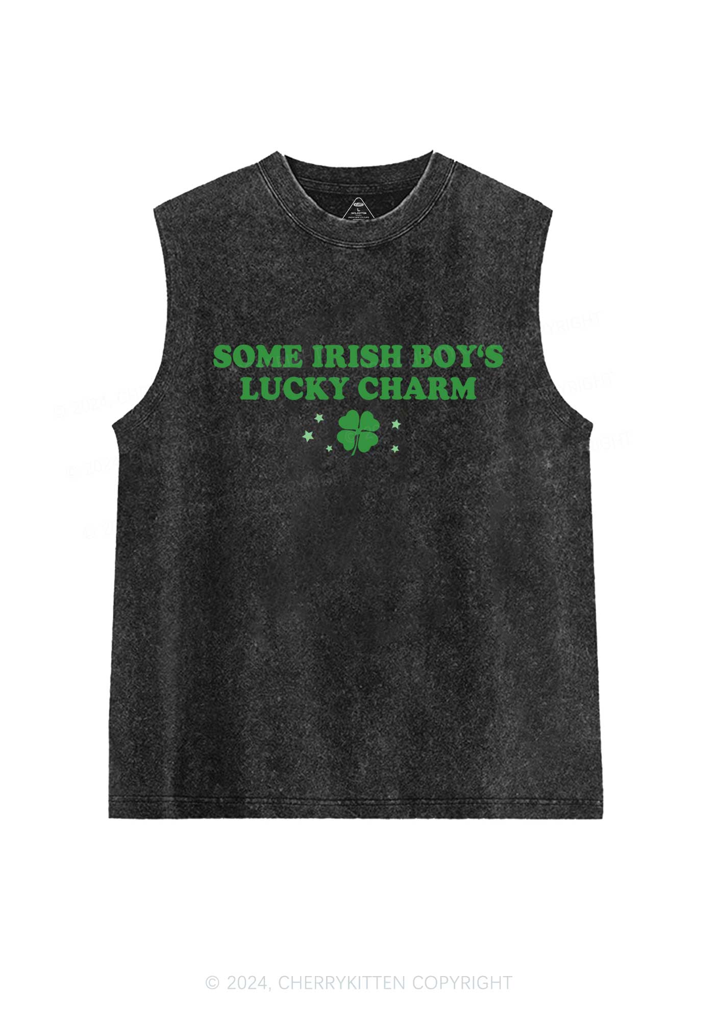 Irish Boys Lucky Charm St Patricks Y2K Washed Tank Cherrykitten