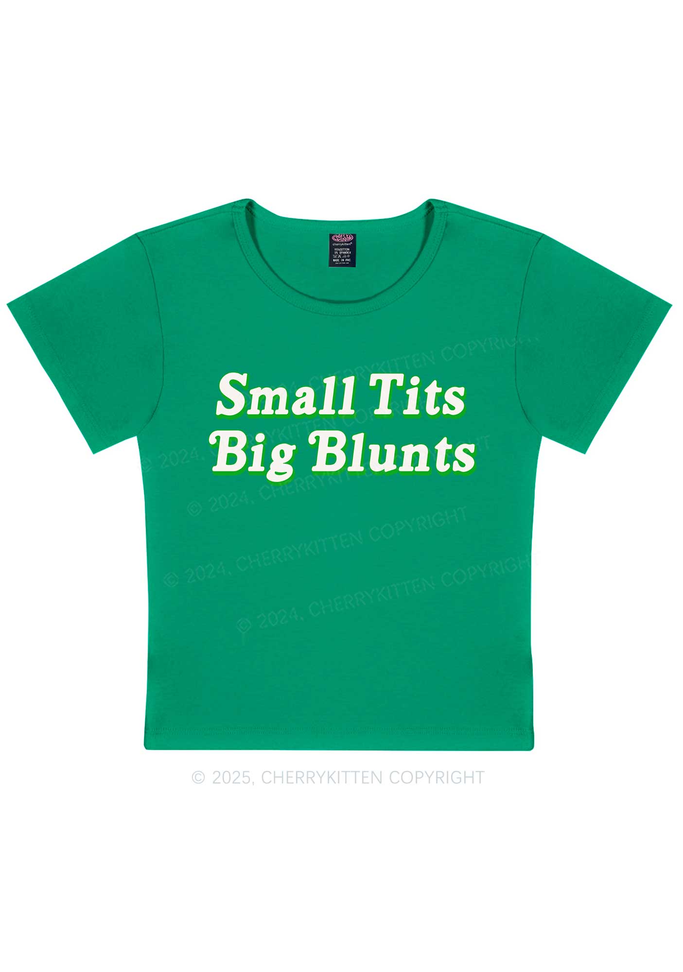 Small Txts Big Blunts Y2K Baby Tee Cherrykitten