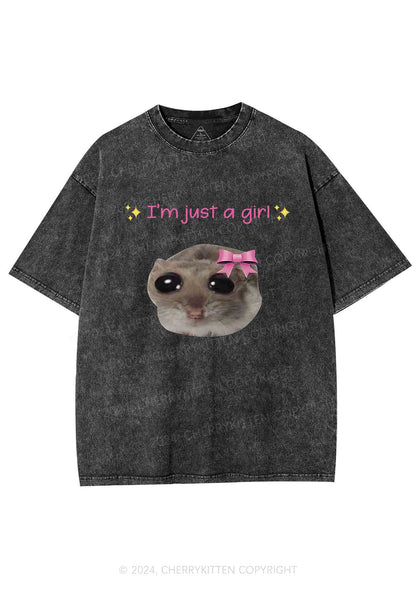 I'm A Girl Y2K Washed Tee Cherrykitten