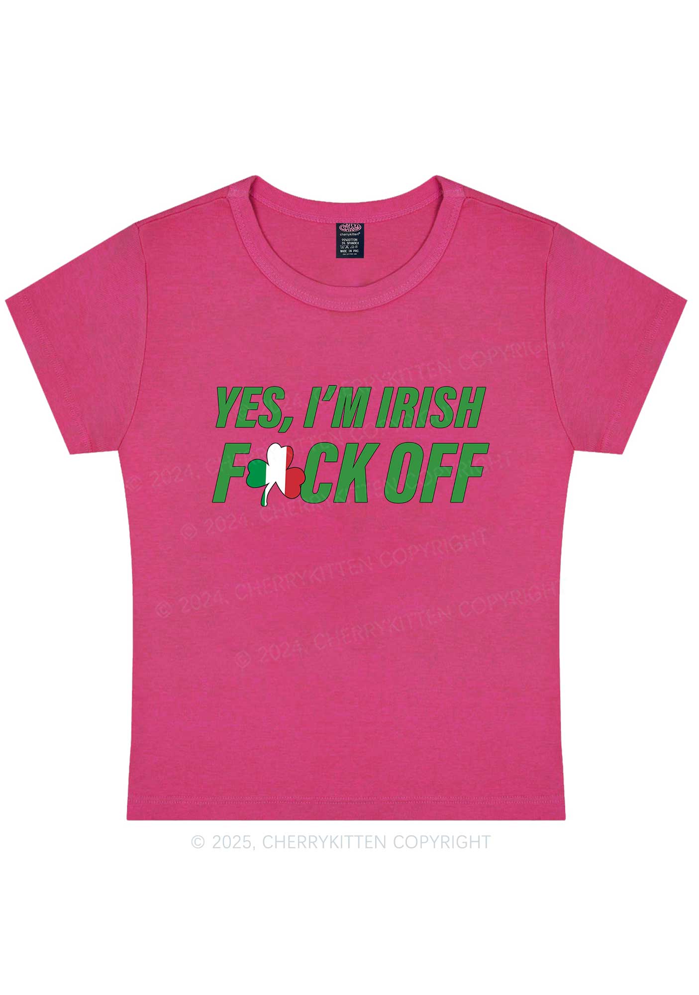 Yes Im Irish St Patricks Y2K Baby Tee Cherrykitten