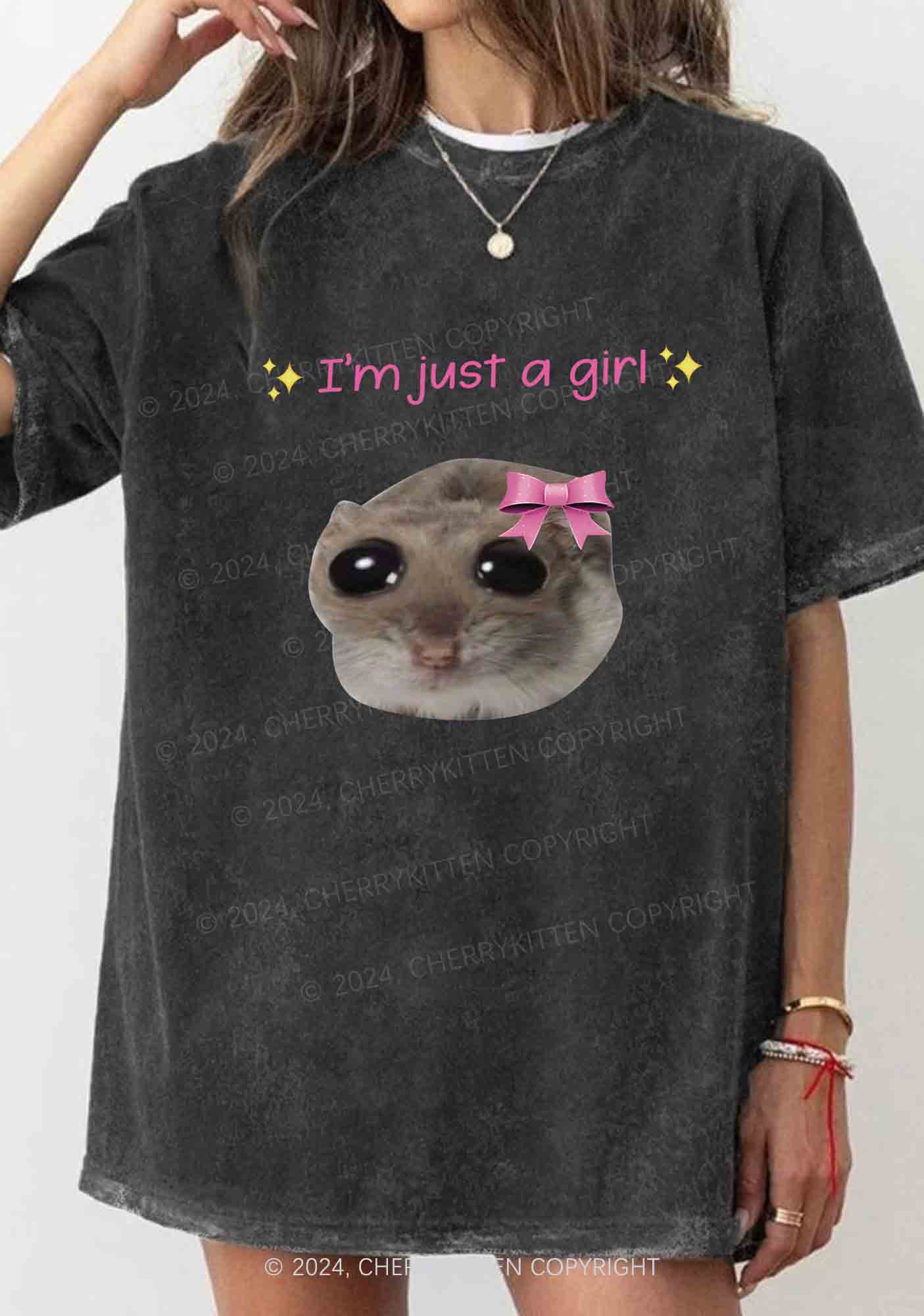 I'm A Girl Y2K Washed Tee Cherrykitten