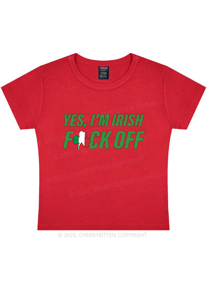 Yes Im Irish St Patricks Y2K Baby Tee Cherrykitten