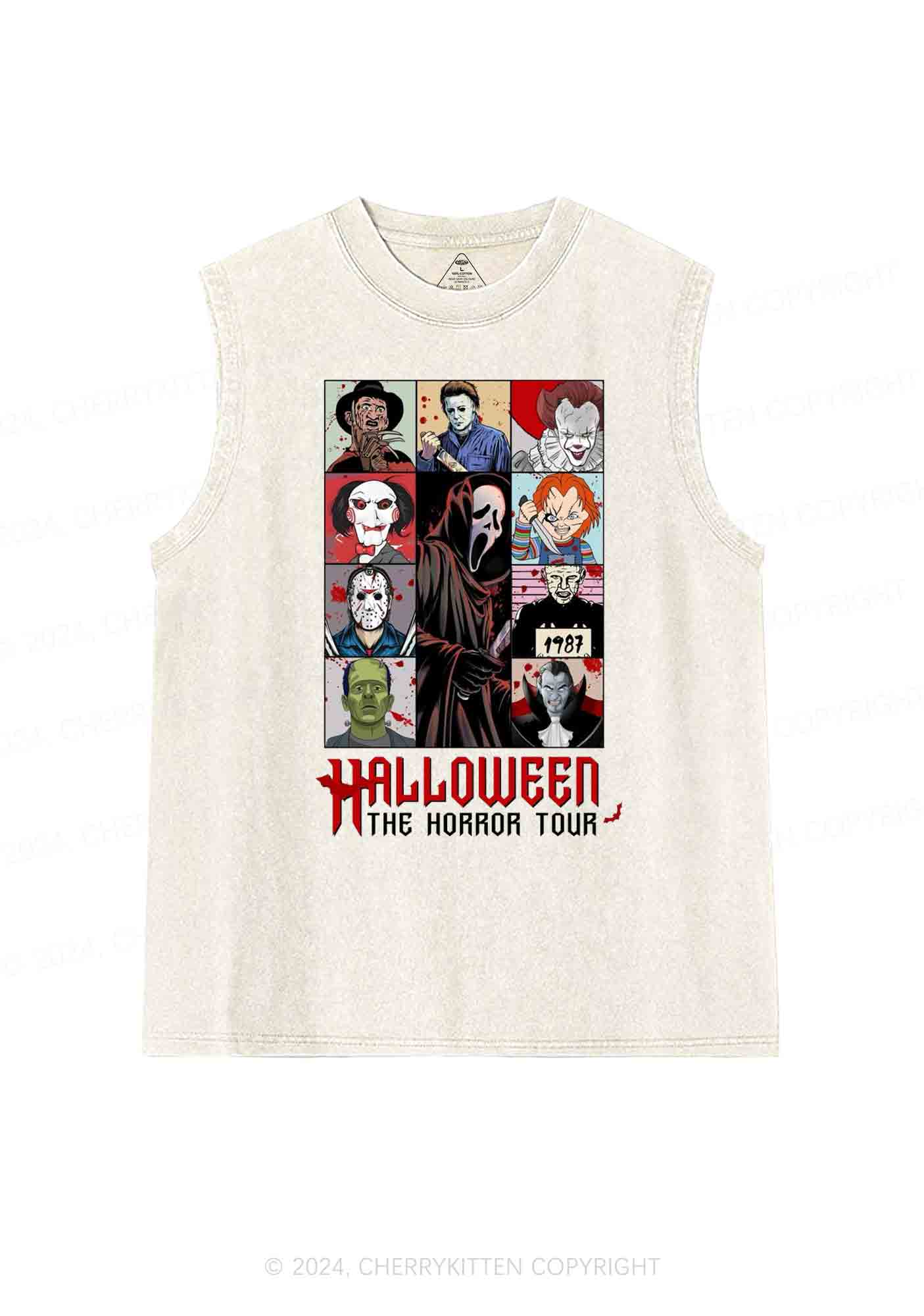 Halloween Horror Tour Y2K Washed Tank Cherrykitten