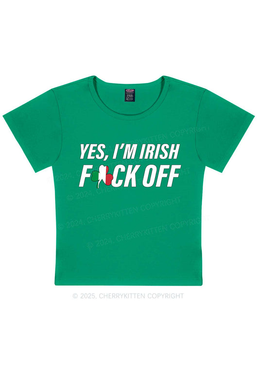 Yes Im Irish St Patricks Y2K Baby Tee Cherrykitten