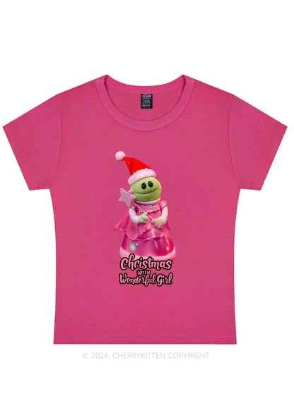 Christmas Wonderful Girl Y2K Baby Tee Cherrykitten