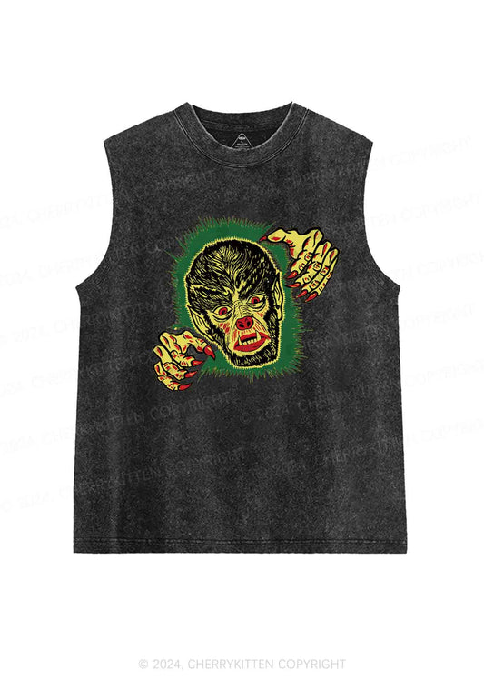 Halloween Wolfman Y2K Washed Tank Cherrykitten