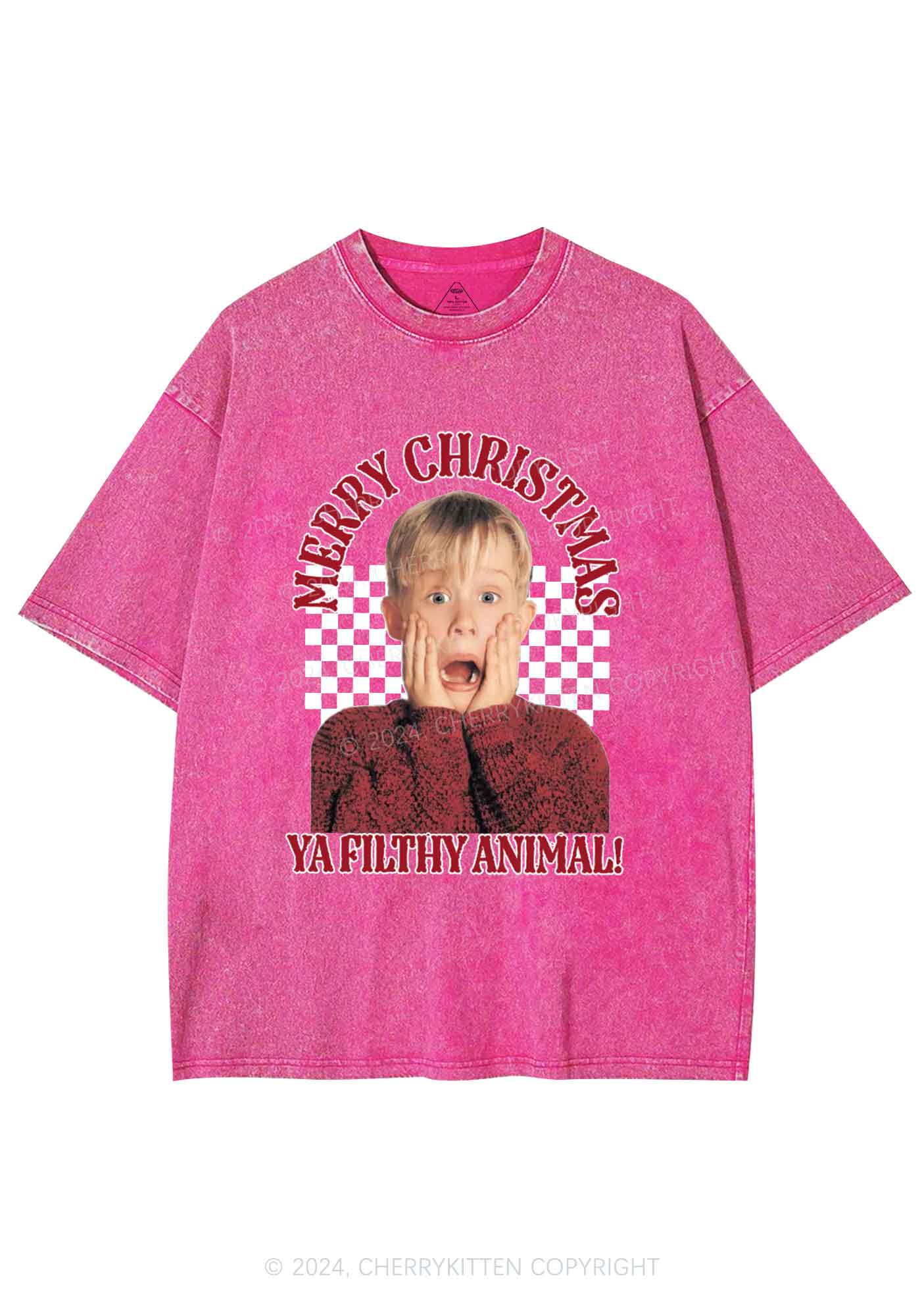 Christmas Movies Y2K Washed Tee Cherrykitten