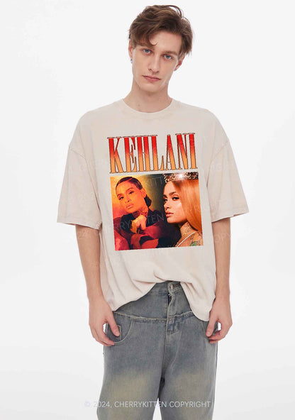 Custom Photo Text Y2K Washed Tee Cherrykitten