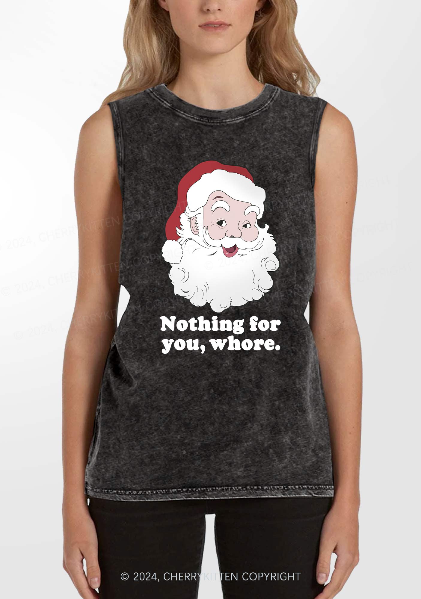 Christmas Nothing For You Y2K Washed Tank Cherrykitten