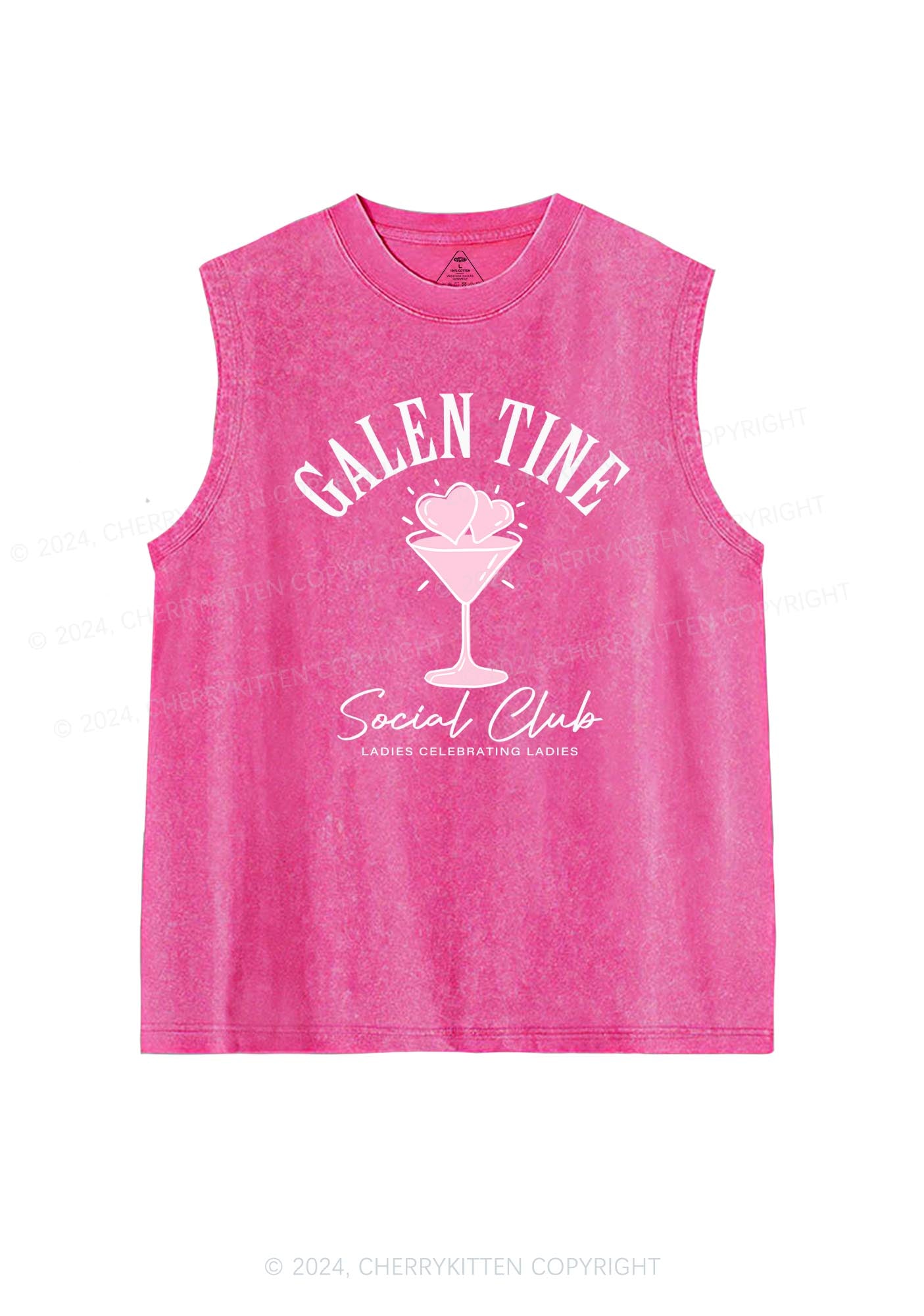 Galentine Social Club Y2K Valentine's Day Washed Tank Cherrykitten