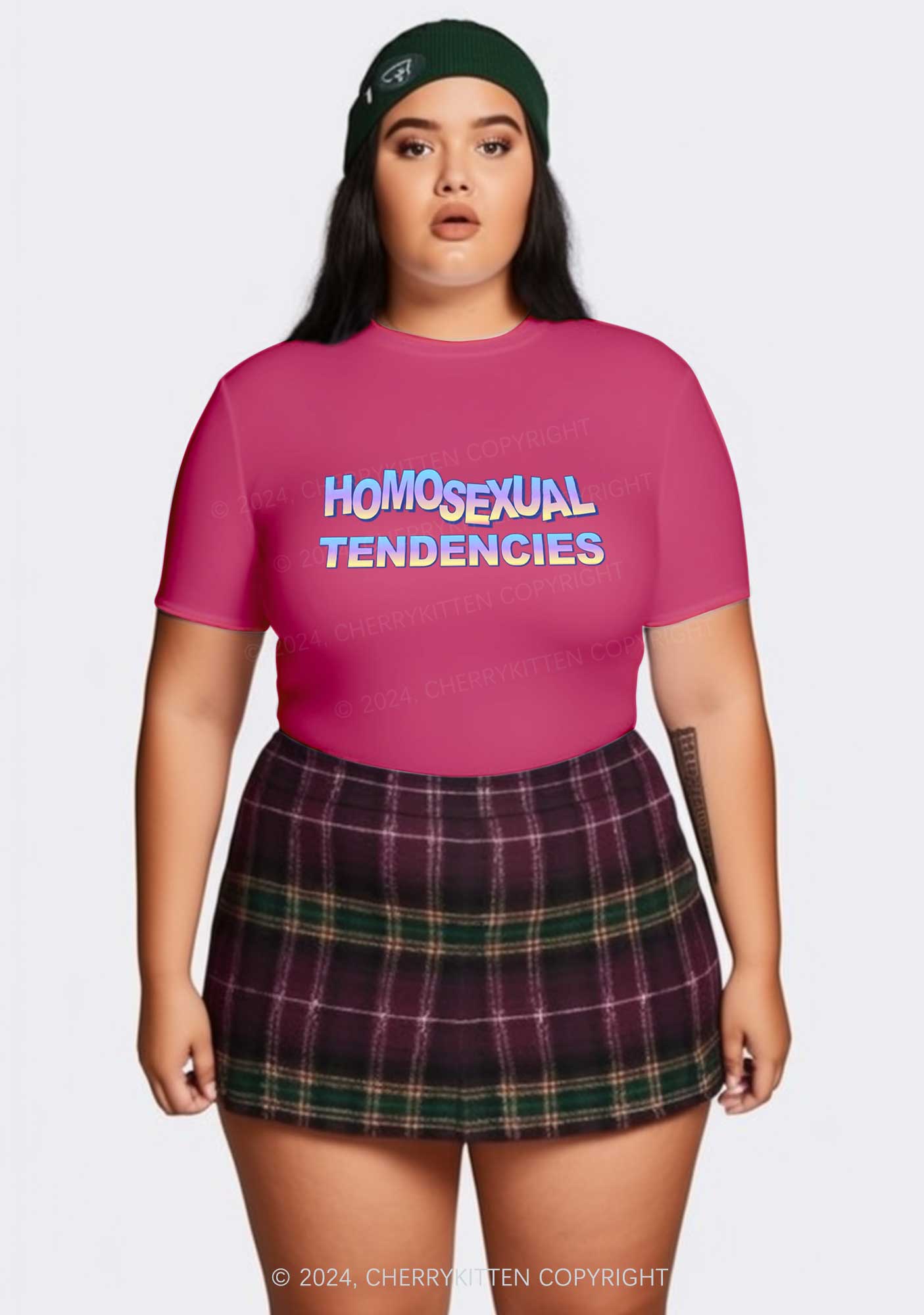 Curvy Homosexual Tendencies Y2K Baby Tee Cherrykitten