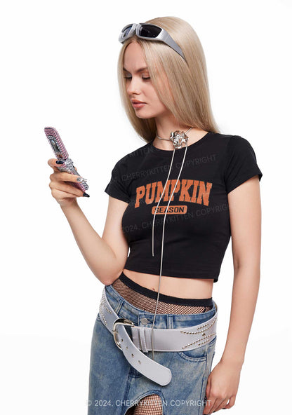 Halloween Pumpkin Season Y2K Baby Tee Cherrykitten