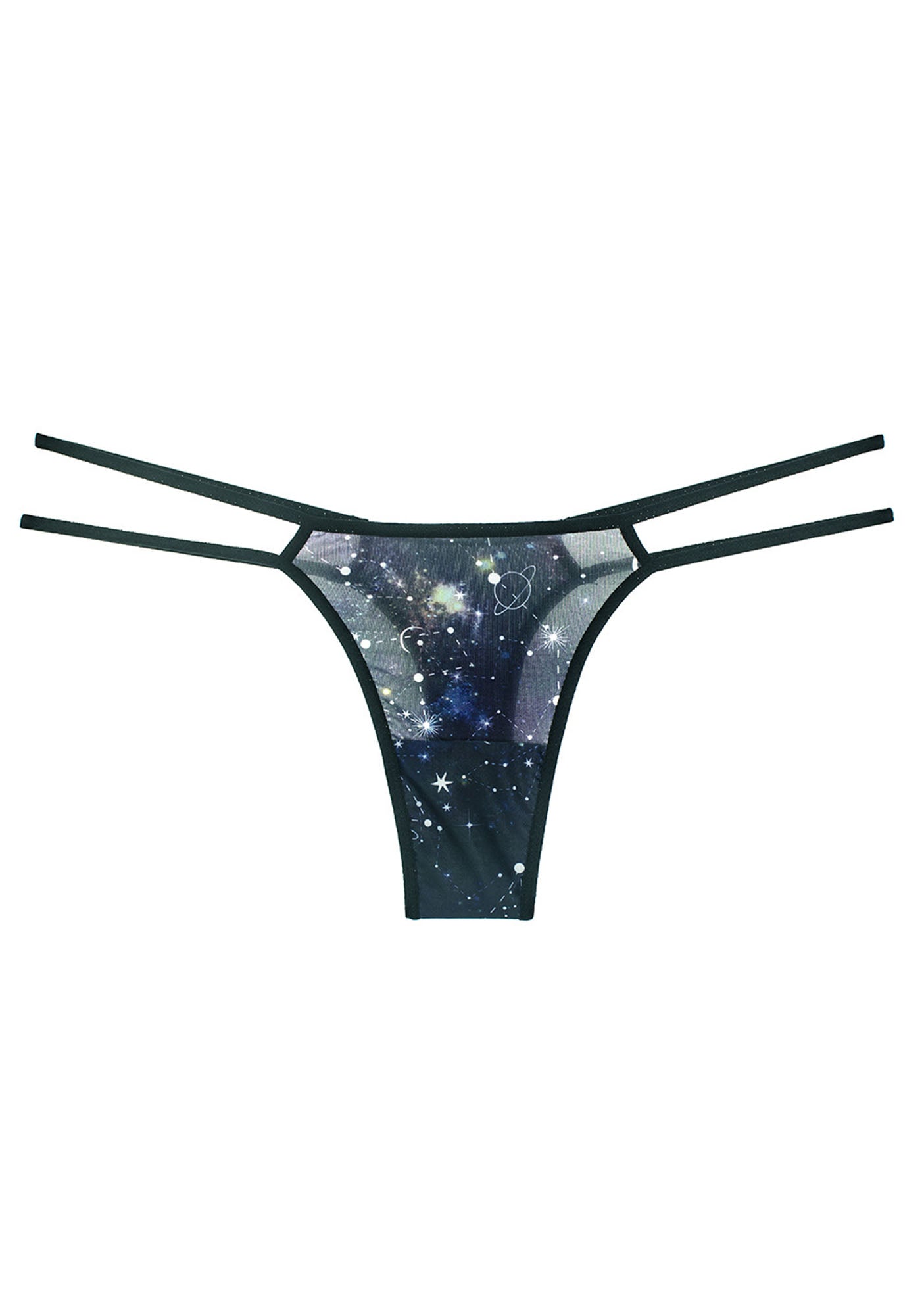 Y2K Starry Sky Thin Double Strap Thong Cherrykitten