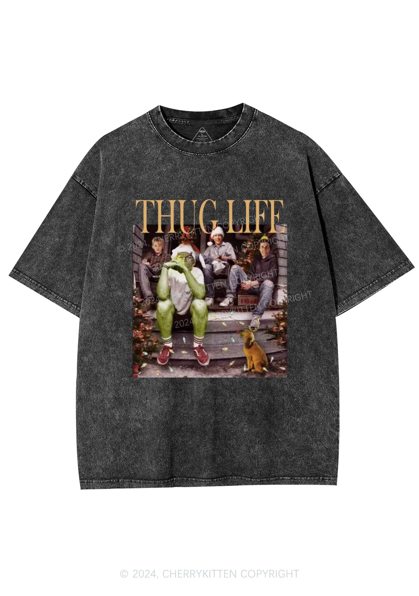 Christmas Thug Life Y2K Washed Tee Cherrykitten