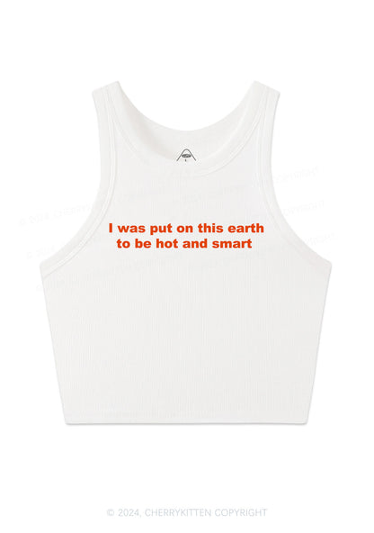 Hot And Smart Y2K Crop Tank Top Cherrykitten