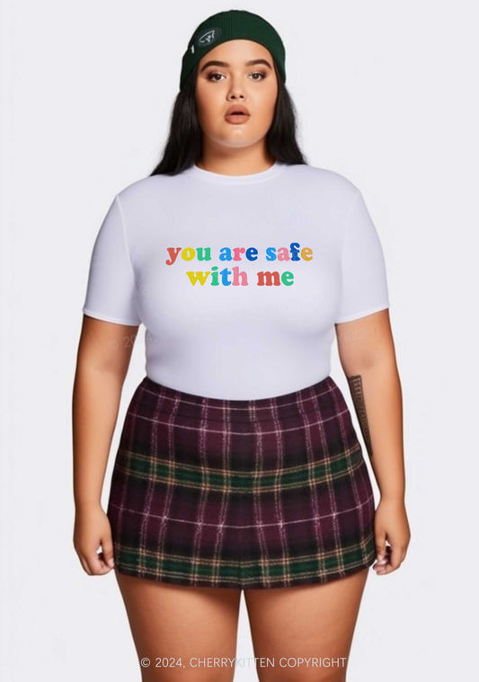 Curvy You Are Safe With Me Y2K Baby Tee Cherrykitten