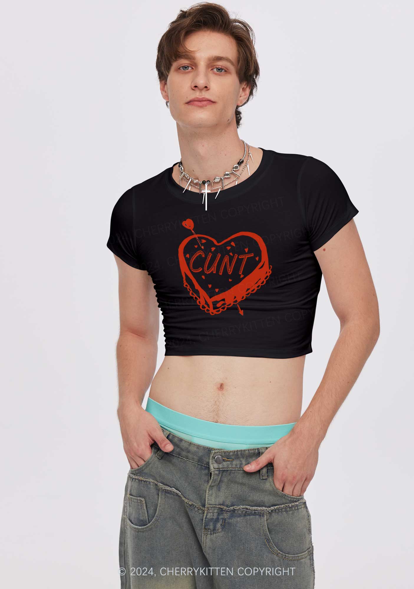 Cxxt Cake Y2K Valentine's Day Baby Tee Cherrykitten