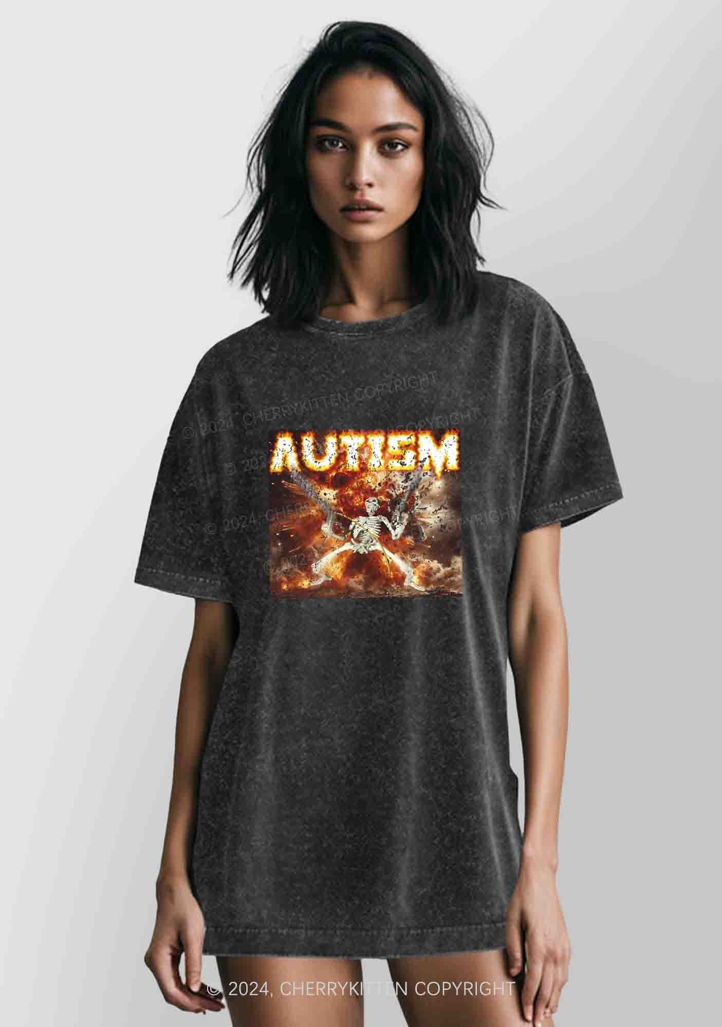 Autism Y2K Washed Tee Cherrykitten