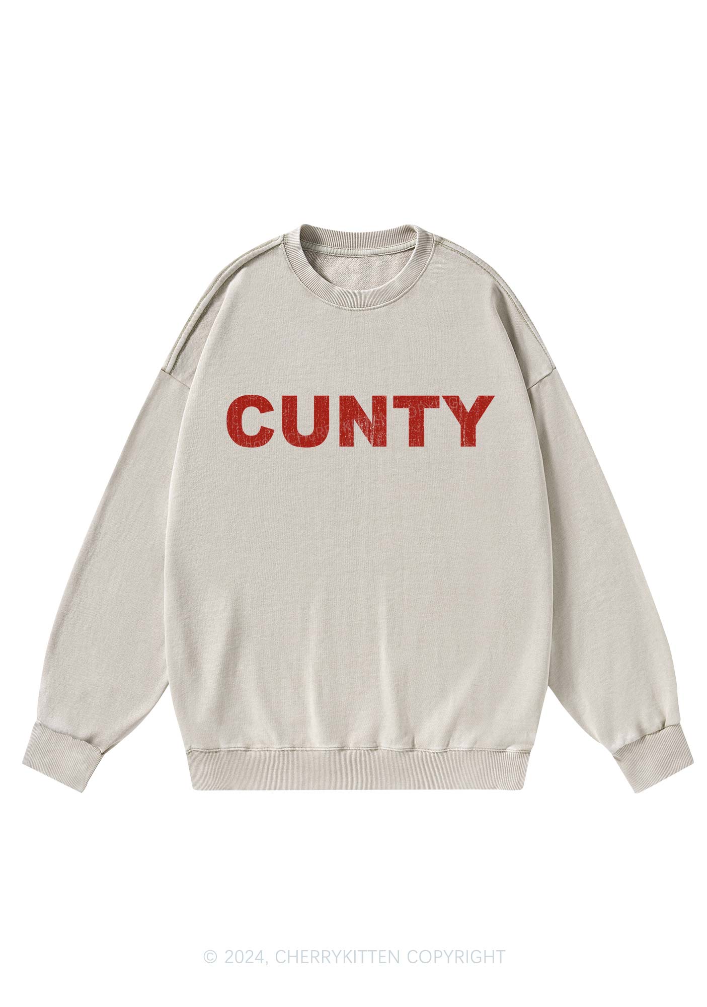 Cunty Y2K Washed Sweatshirts Cherrykitten