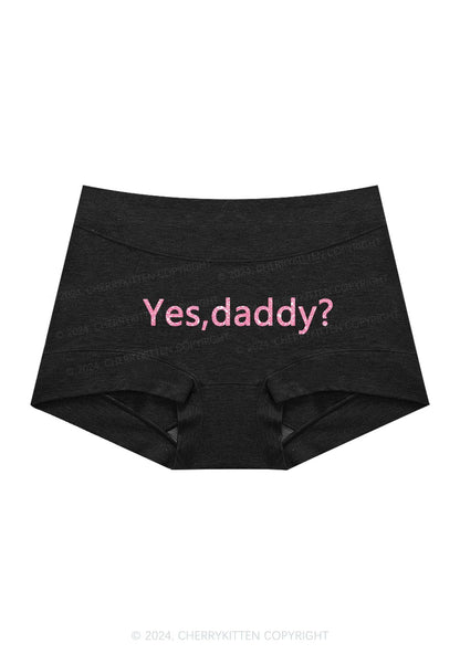 Glitter Yes Daddy Y2K Mid Rise Waist Boyshort Cherrykitten